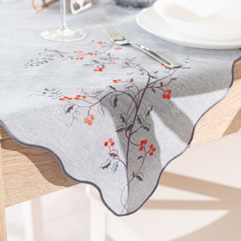 JARZĘBINOWY BLASK Serweta z haftem, szerokość 85cm x wysokość 85cm, kolor 007 szary 645310/KSP/007/085085/1