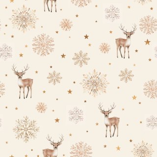 JELONKI, ZIMOWA OPOWIEŚĆ Tkanina dekoracyjna NINA WODOODPORNA, 160cm, kolor 004 beżowy DBN346/NIW/004/160000/1