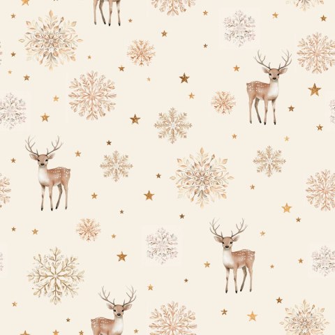 JELONKI, ZIMOWA OPOWIEŚĆ Tkanina dekoracyjna NINA WODOODPORNA, 160cm, kolor 004 beżowy DBN346/NIW/004/160000/1