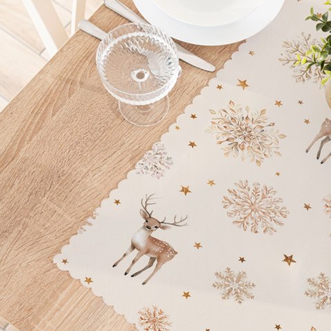 JELONKI, ZIMOWA OPOWIEŚĆ Tkanina dekoracyjna NINA WODOODPORNA, 160cm, kolor 004 beżowy DBN346/NIW/004/160000/1