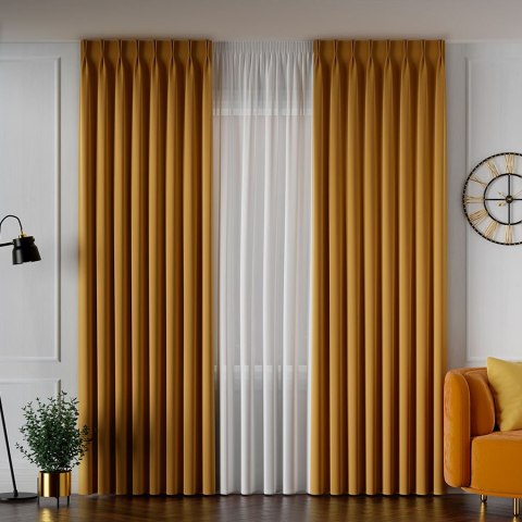 SERINA Tkanina dekoracyjna, wysokość 300cm, kolor 034 ciemny szafranowy 318744/TDP/034/000300/1