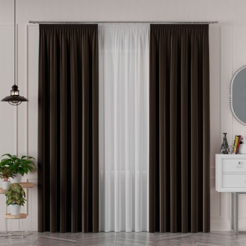 SERINA Tkanina dekoracyjna, wysokość 300cm, kolor 053 ciemny chłodny brązowy 318744/TDP/053/000300/1