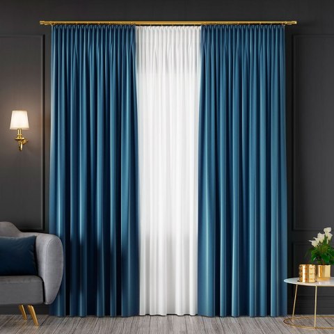 SERINA Tkanina dekoracyjna, wysokość 300cm, kolor 075 niebieski 318744/TDP/075/000300/1