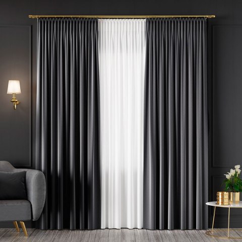 SERINA Tkanina dekoracyjna, wysokość 300cm, kolor 086 stalowy szary 318744/TDP/086/000300/1