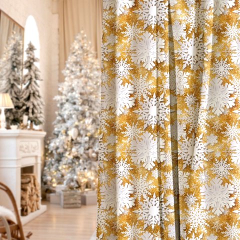 ŚNIEŻYNKI Tkanina dekoracyjna NINA WODOODPORNA, 160cm, kolor 008 złoty DBN362/NIW/008/160000/1