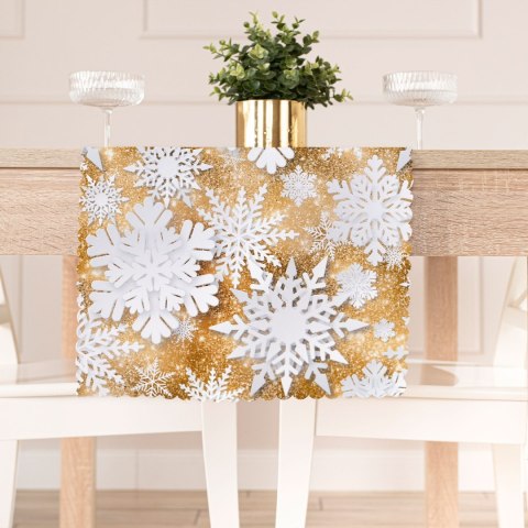 ŚNIEŻYNKI Tkanina dekoracyjna NINA WODOODPORNA, 160cm, kolor 008 złoty DBN362/NIW/008/160000/1