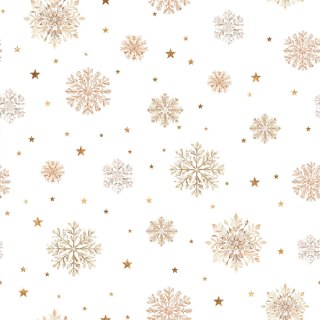 ŚNIEŻYNKI, ZIMOWA OPOWIEŚĆ Tkanina dekoracyjna NINA WODOODPORNA, 160cm, kolor 001 biały DBN363/NIW/001/160000/1