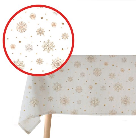 ŚNIEŻYNKI, ZIMOWA OPOWIEŚĆ Tkanina dekoracyjna NINA WODOODPORNA, 160cm, kolor 001 biały DBN363/NIW/001/160000/1