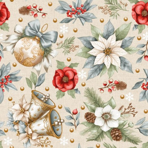 ŚWIĘTA 048 Tkanina dekoracyjna świąteczna, typu TZ7030, szerokość 140cm, kolor 001 TZ0048/TDM/001/140000/1