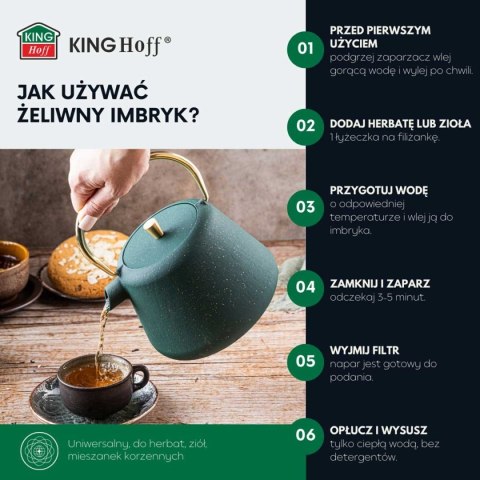 ZAPARZACZ ŻELIWNY IMBRYK 1L Z FILTREM KINGHOFF KH-1933