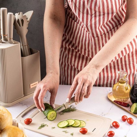 ZESTAW NOŻY I PRZYBORÓW KUCHENNYCH Z DESKĄ W STOJAKU KLAUSBERG KB-7935