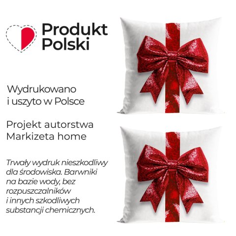 BROKATOWA KOKARDA Poszewka dekoracyjna VELVET, 40x40cm, kolor 001 biały PBN333/POP/001/040040/1