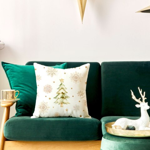 CHOINKI, ZIMOWA OPOWIEŚĆ Poszewka dekoracyjna VELVET, 40x40cm, kolor 001 biały PBN336/POP/001/040040/1