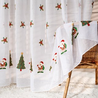 Firanka haftowana z ołowianką, wysokość 290cm, kolor 001 biały 425051/OLO/001/000290/1