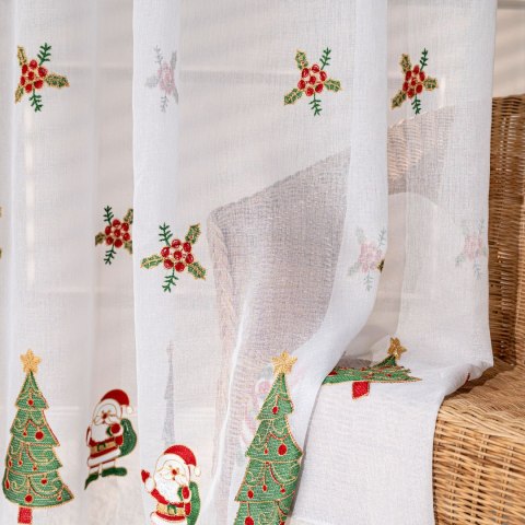 Firanka haftowana z ołowianką, wysokość 290cm, kolor 001 biały 425051/OLO/001/000290/1