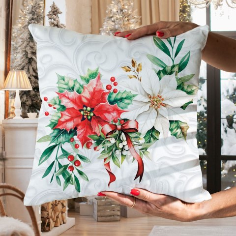 GWIAZDA BETLEJEMSKA Poszewka dekoracyjna VELVET, 40x40cm, kolor 001 biały PBN343/POP/001/040040/1