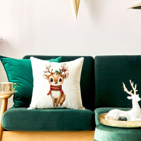 JELONEK, BAJKOWE ŚWIĘTA Poszewka dekoracyjna VELVET, 40x40cm, kolor 001 biały PBN345/POP/001/040040/1