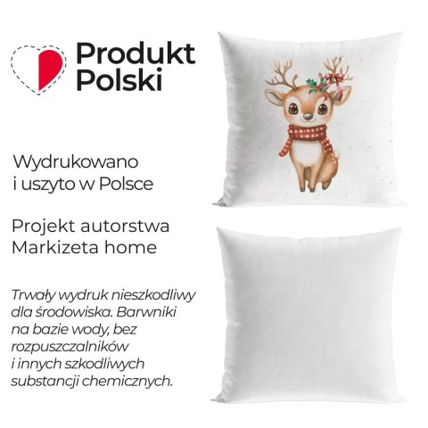 JELONEK, BAJKOWE ŚWIĘTA Poszewka dekoracyjna VELVET, 40x40cm, kolor 001 biały PBN345/POP/001/040040/1