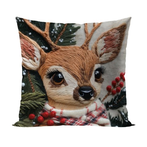 JELONEK Z EFEKTEM WYSZYWANIA Poszewka dekoracyjna VELVET, 40x40cm, kolor 004 beżowy PBN366/POP/004/040040/1