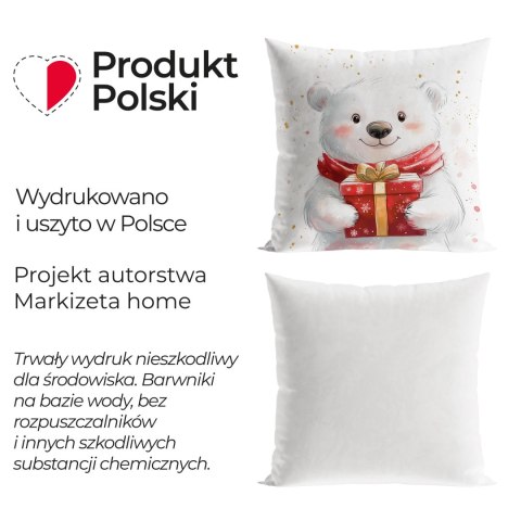 MISIEK, BAJKOWE ŚWIĘTA Poszewka dekoracyjna VELVET, 40x40cm, kolor 001 biały PBN357/POP/001/040040/1