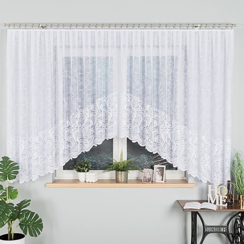 KINGA Firanka żakardowa gotowa, szerokość 530 x wysokość 160cm, kolor 001 biały 023391/FBL/001/530160/1