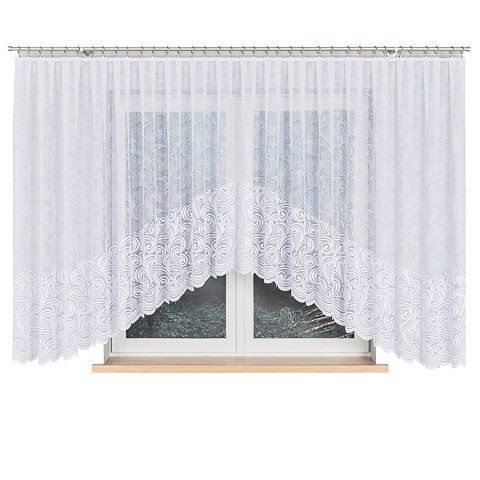 KINGA Firanka żakardowa gotowa, szerokość 530 x wysokość 160cm, kolor 001 biały 023391/FBL/001/530160/1