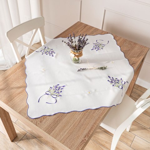 LAWENDOWA POLANA Serweta z haftem, szerokość 85cm x wysokość 85cm, kolor 001 biały 291771/KSP/001/085085/1