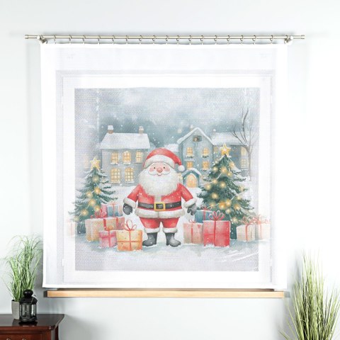 MIKOŁAJ, BAJKOWE ŚWIĘTA Panel firanowy, szerokość 150 x wysokość 170cm, tkanina Etamina, kolor 001 biały DBN356/ETM/001/155000/1