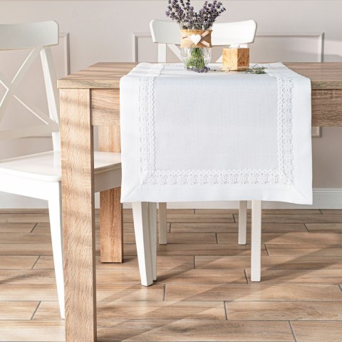 MODENA Bieżnik z gipiurą, szerokość 38cm x wysokość 140cm, kolor 001 biały 202725/KSP/L01/038140/1