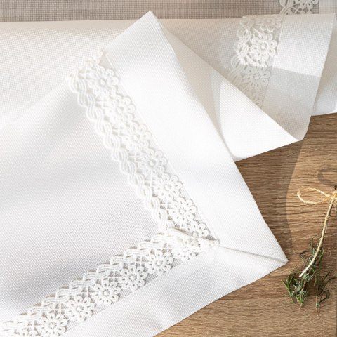 MODENA Bieżnik z gipiurą, szerokość 38cm x wysokość 140cm, kolor 001 biały 202725/KSP/L01/038140/1