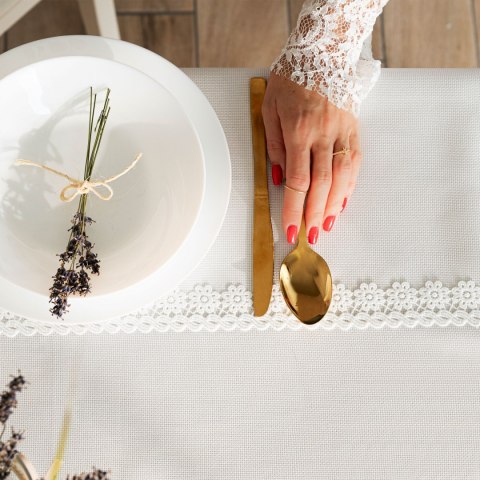 MODENA Obrus z gipiurą, szerokość 140cm x wysokość 240cm, kolor 001 biały 202725/KSP/L01/140240/1