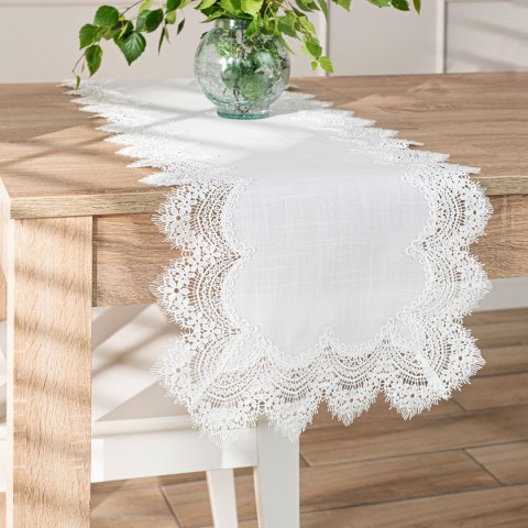 SERENA Bieżnik z gipiurą, szerokość 38cm x wysokość 160cm, kolor 001 biały 202531/KSP/001/038160/1