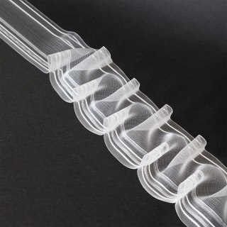 Taśma smok 10cm, marszczenie 1:2, transparentna z białym sznurkiem, FM100-2S-1C3 TASMAA/Z13/200/010000/1