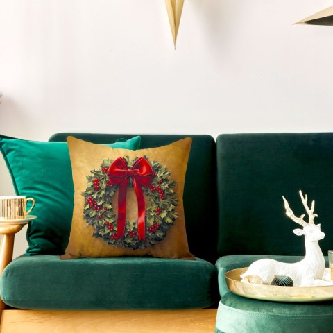 ELEGANCKA GIRLANDA Poszewka dekoracyjna VELVET, 40x40cm, kolor 014 złoto-brązowy PBN340/POP/014/040040/1