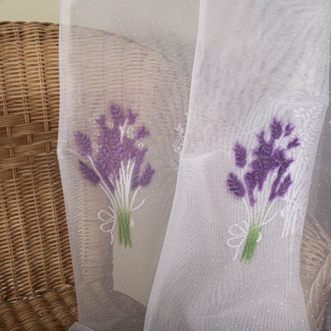 Firanka żakardowa drukowana ze wzorem po całości, wysokość 170cm, kolor 001 biały 018592/000/028/000170/1