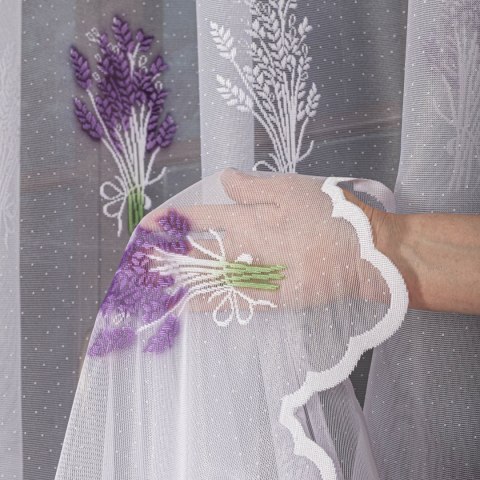 Firanka żakardowa drukowana ze wzorem po całości, wysokość 170cm, kolor 001 biały 018592/000/028/000170/1