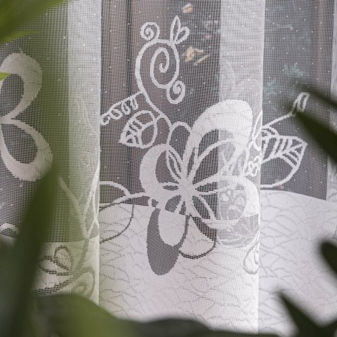 Firanka żakardowa na metry 107199 wysokość 155 cm kolor biały
