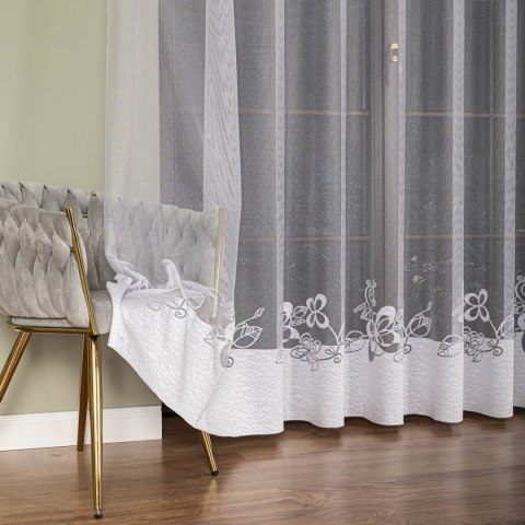 Firanka żakardowa na metry 107199 wysokość 250 cm kolor biały