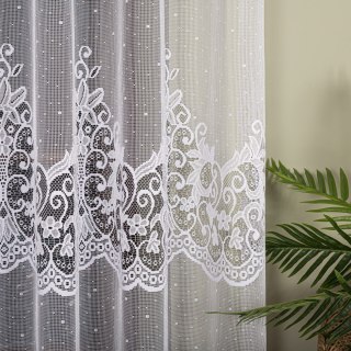Firanka żakardowa na metry 019461 wysokość 160 cm kolor biały