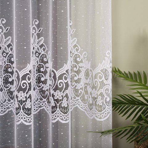 Firanka żakardowa na metry 019461 wysokość 160 cm kolor biały