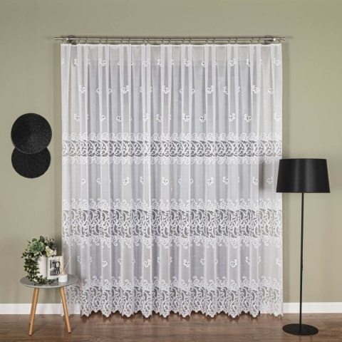 Firanka żakardowa na metry 107871 wysokość 250 cm kolor biały