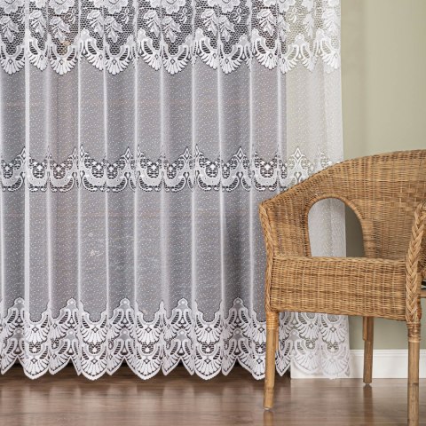 Firanka żakardowa na metry 361270 wysokość 300 cm kolor biały