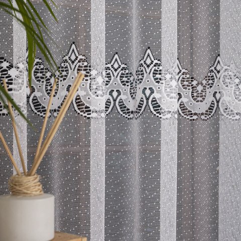 Firanka żakardowa na metry 361270 wysokość 300 cm kolor biały