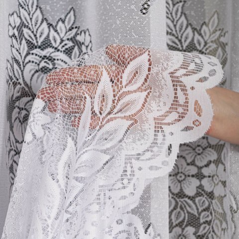 Firanka żakardowa na metry 361350 wysokość 150 cm kolor biały