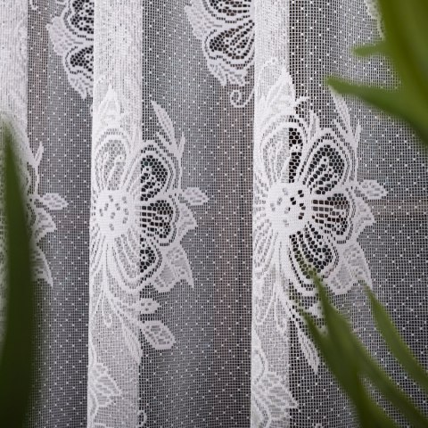 Firanka żakardowa na metry 004713 wysokość 155 cm kolor biały