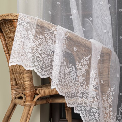 Firanka żakardowa na metry 131011 wysokość 155 cm kolor biały