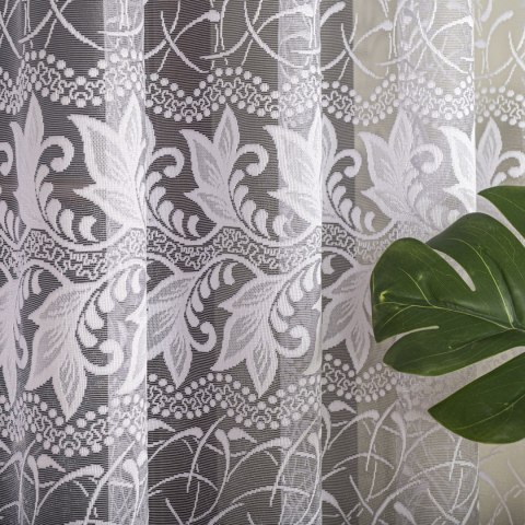 Firanka żakardowa na metry 049348 wysokość 160 cm kolor biały