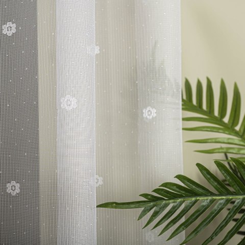 Firanka żakardowa ze wzorem po całości, wysokość 175cm, kolor 001 biały 131011/000/001/000175/1