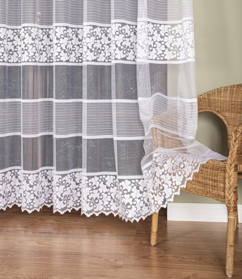 Firanka żakardowa na metry 017563 wysokość 250 cm kolor biały