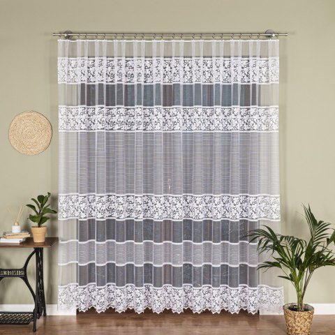 Firanka żakardowa na metry 017563 wysokość 250 cm kolor biały